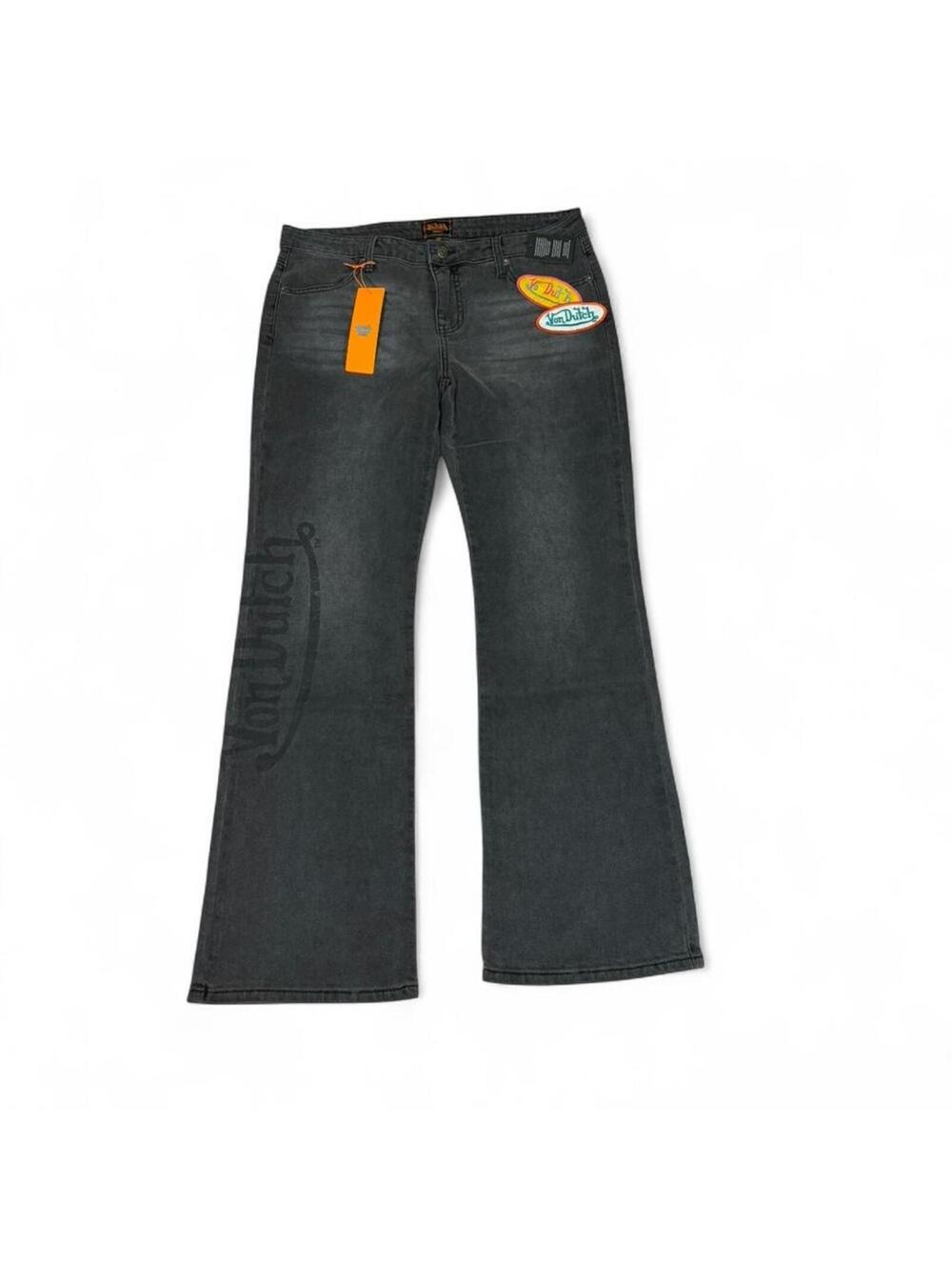 Von Dutch grey patchwork bootcut denim jeans